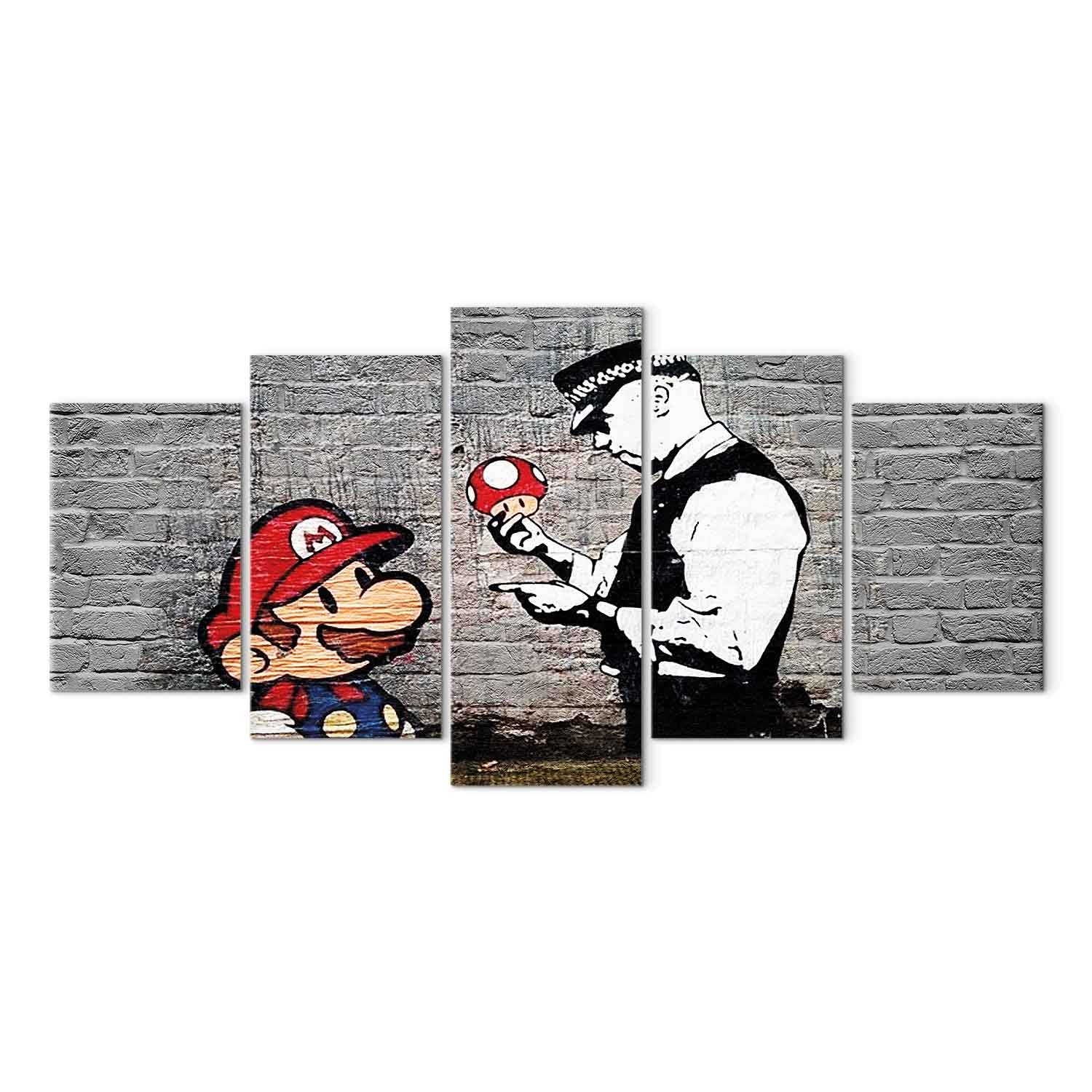 Super Mario Mushroom Cop Graffiti Canvas Print