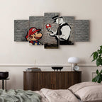 Super Mario Mushroom Cop Graffiti Canvas Print