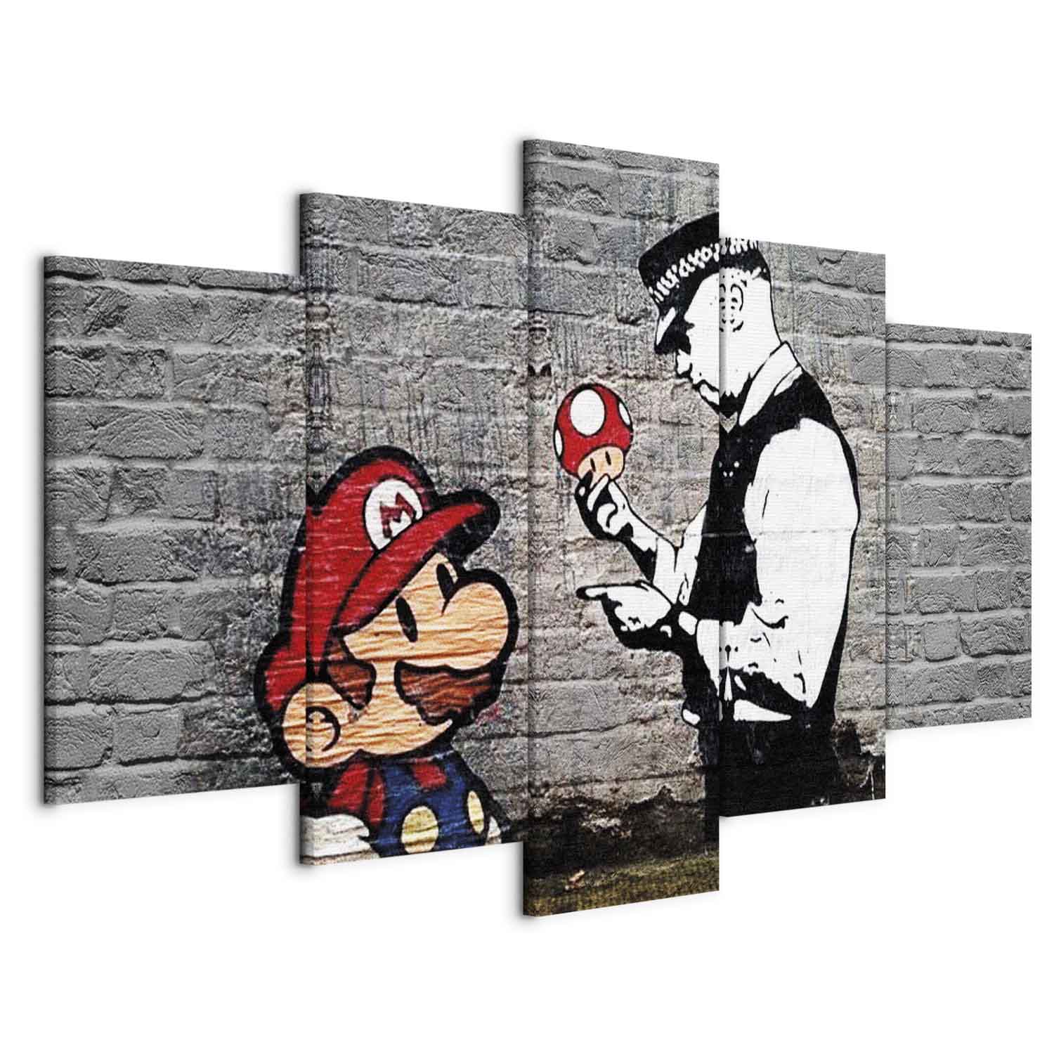 Super Mario Mushroom Cop Graffiti Canvas Print