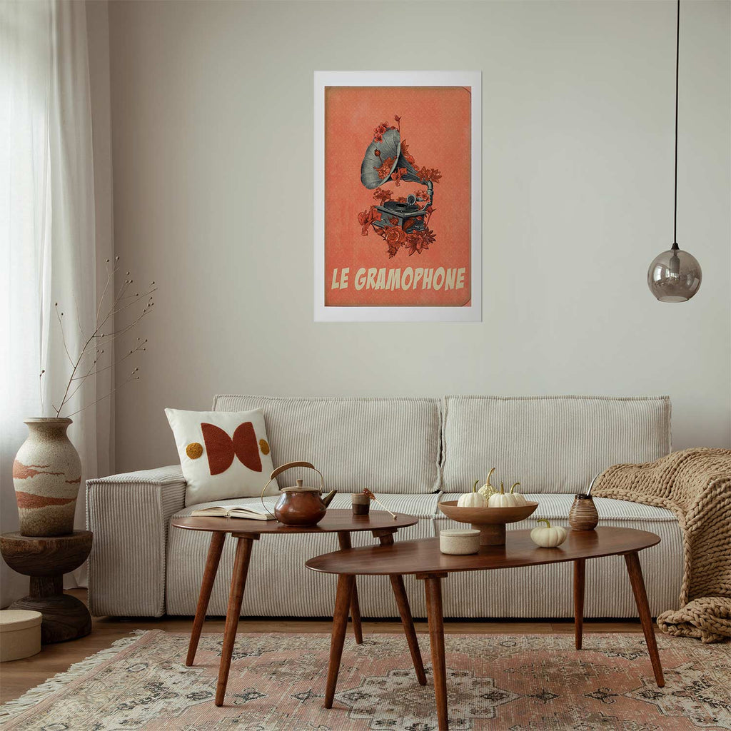 Vintage Gramophone Music Poster