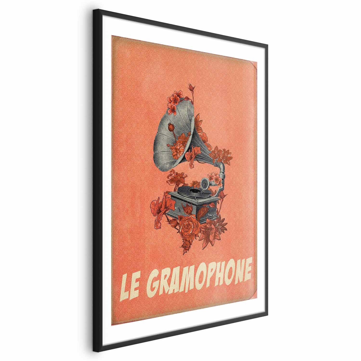 Vintage Gramophone Music Poster