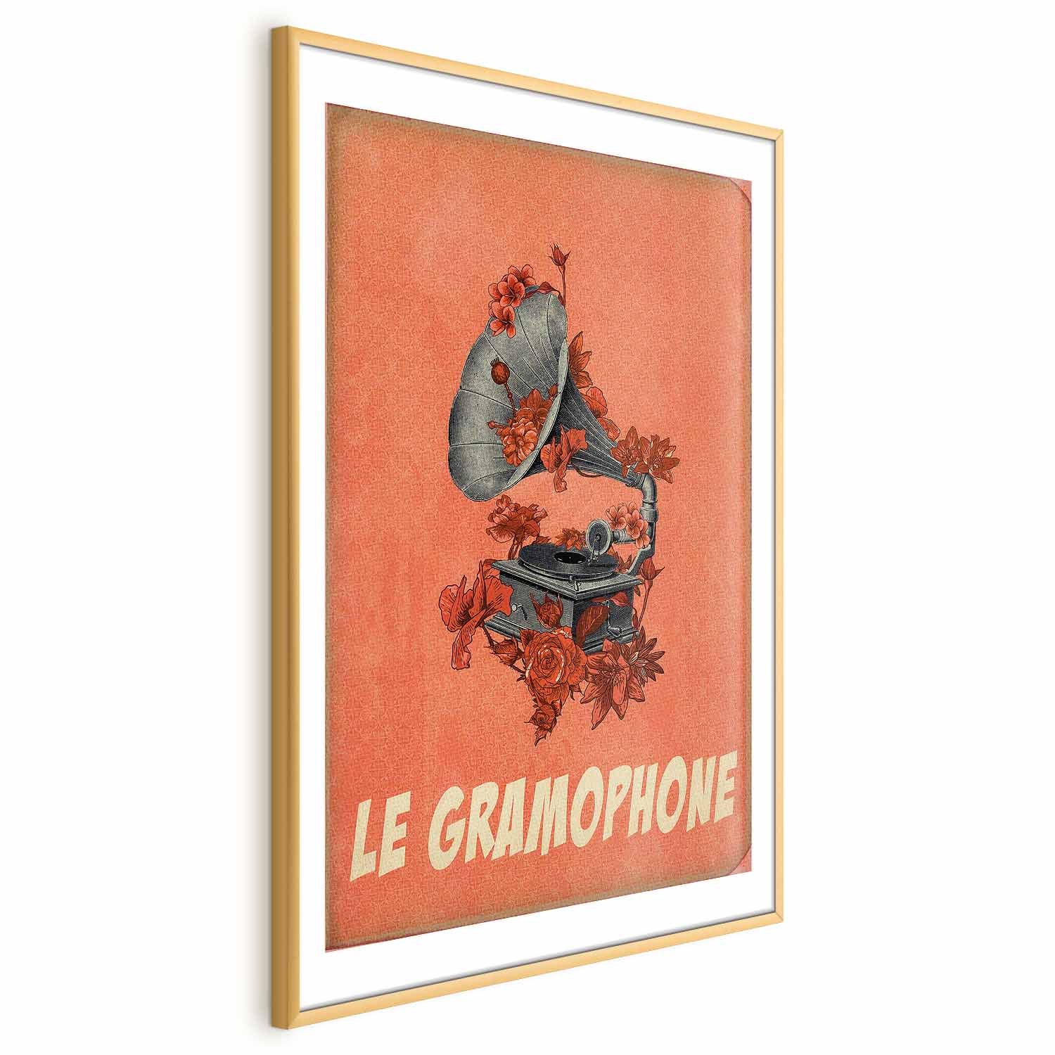 Vintage Gramophone Music Poster