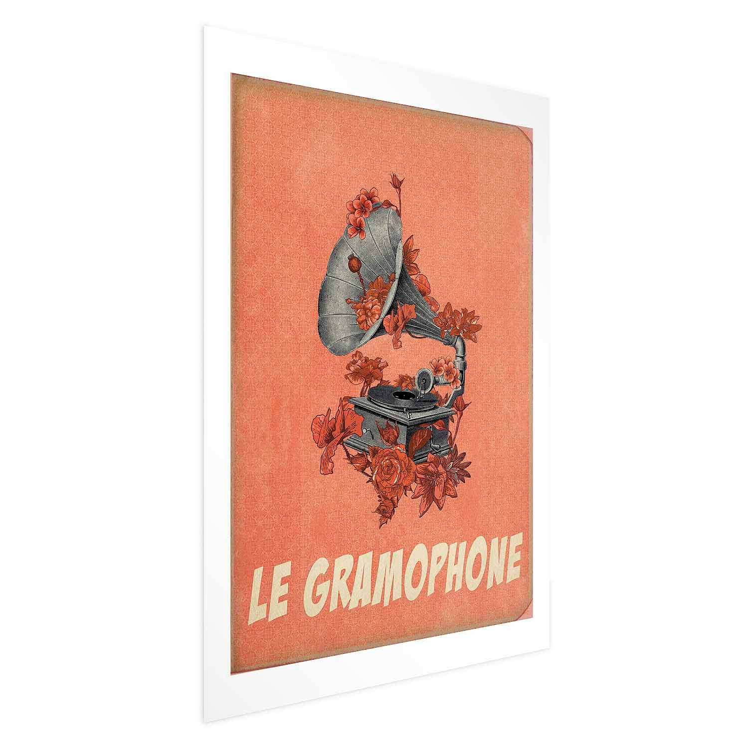 Vintage Gramophone Music Poster