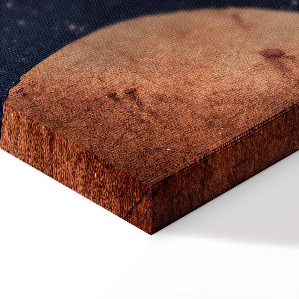 Rocket in Starry Cosmos Vertical Canvas Print