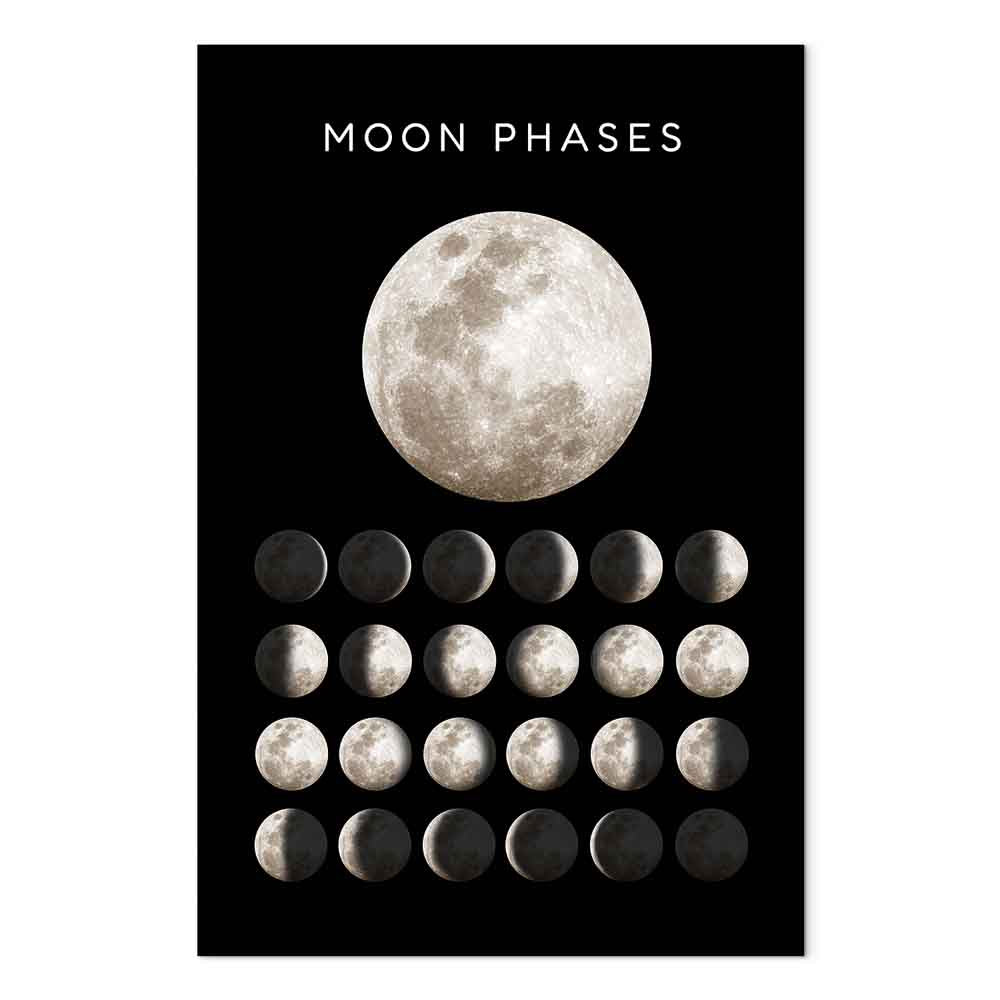 Moon Phases Space Canvas Print