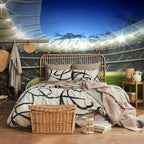 Illuminated Football Pitch Stadium Wall Mural
