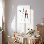 Female Golfer Eiffel Tower Abstract Canvas Print