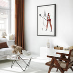 Female Golfer Eiffel Tower Abstract Canvas Print