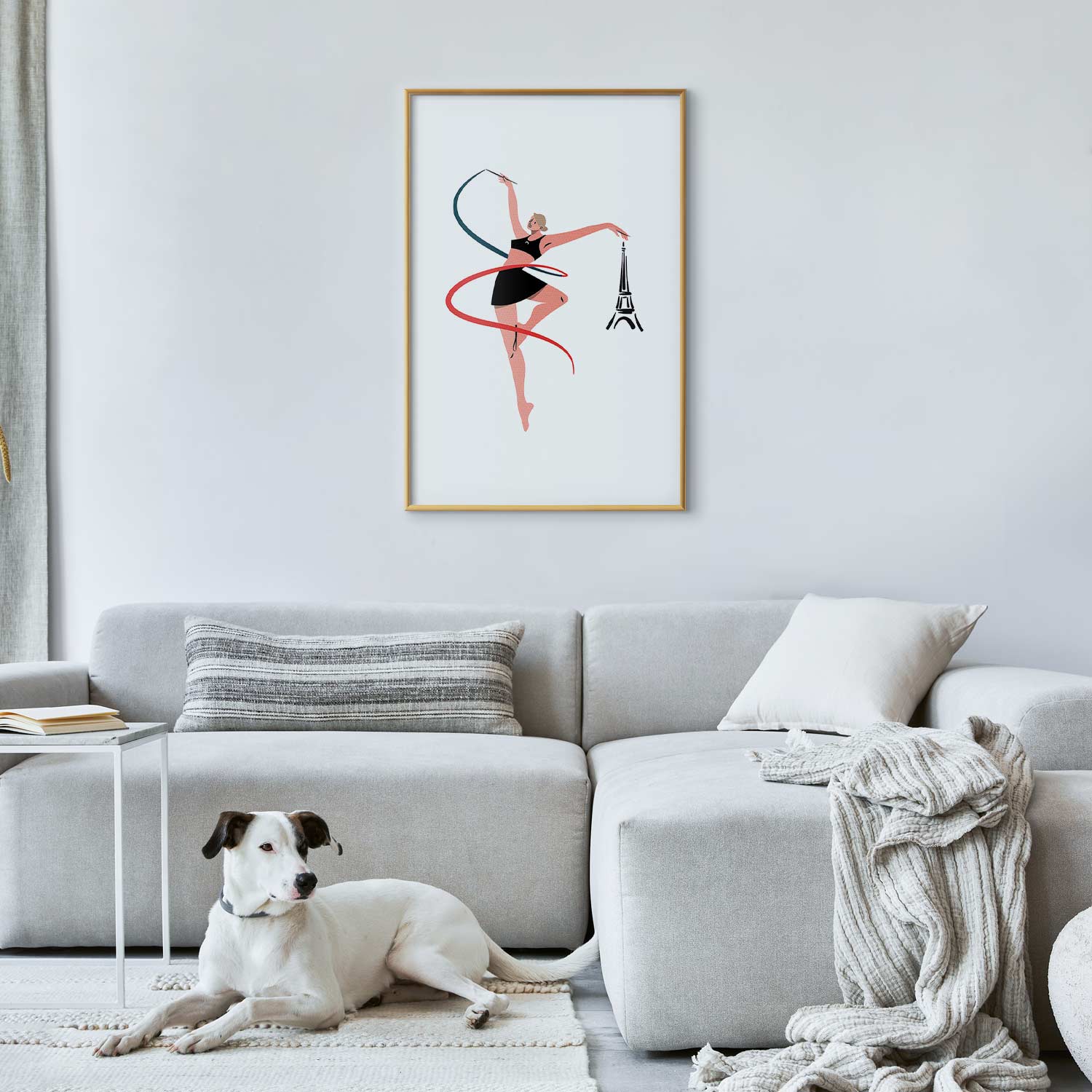 Rhythmic Gymnastics Woman Ribbon Illustration Poster