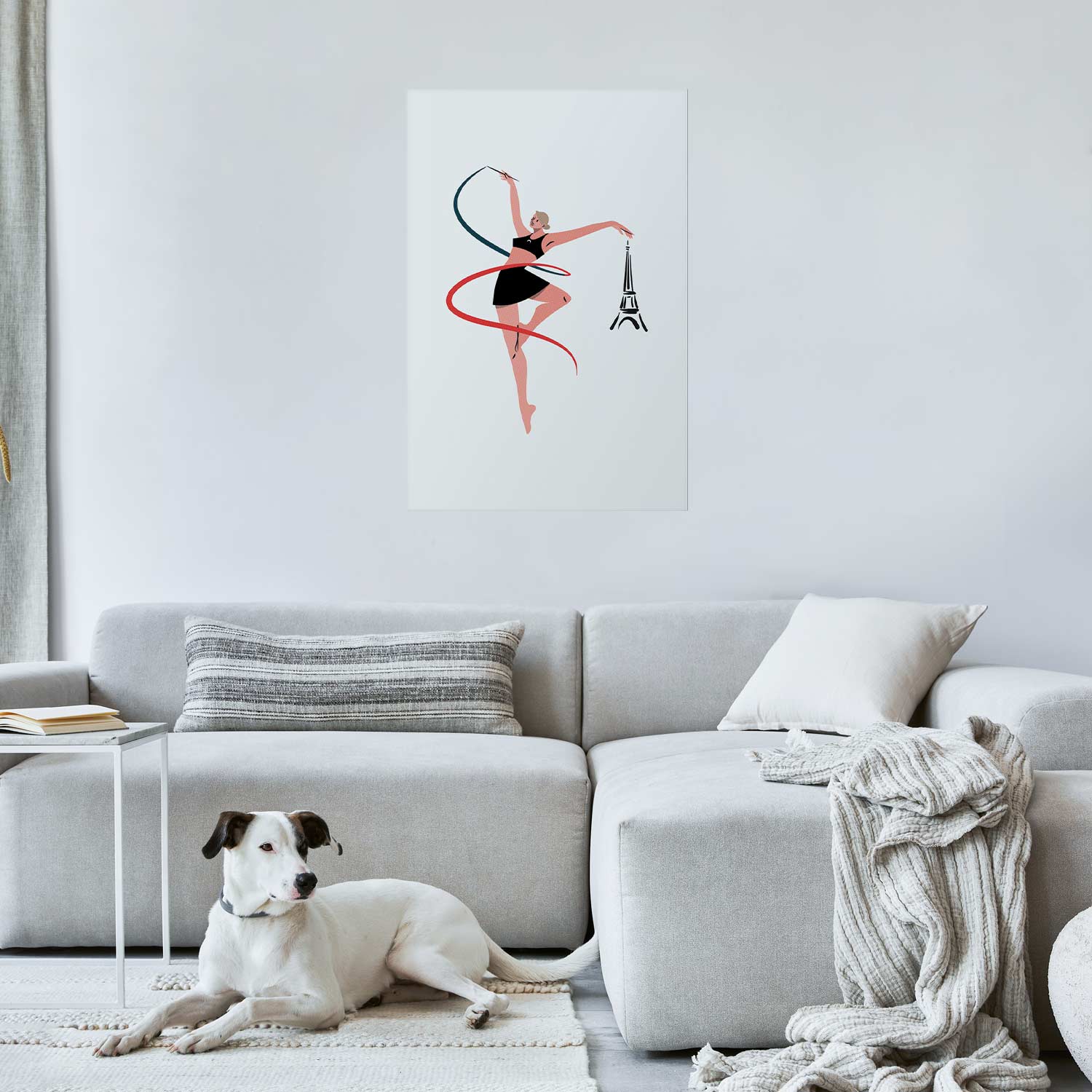 Rhythmic Gymnastics Woman Ribbon Illustration Poster