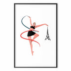 Rhythmic Gymnastics Woman Ribbon Illustration Poster