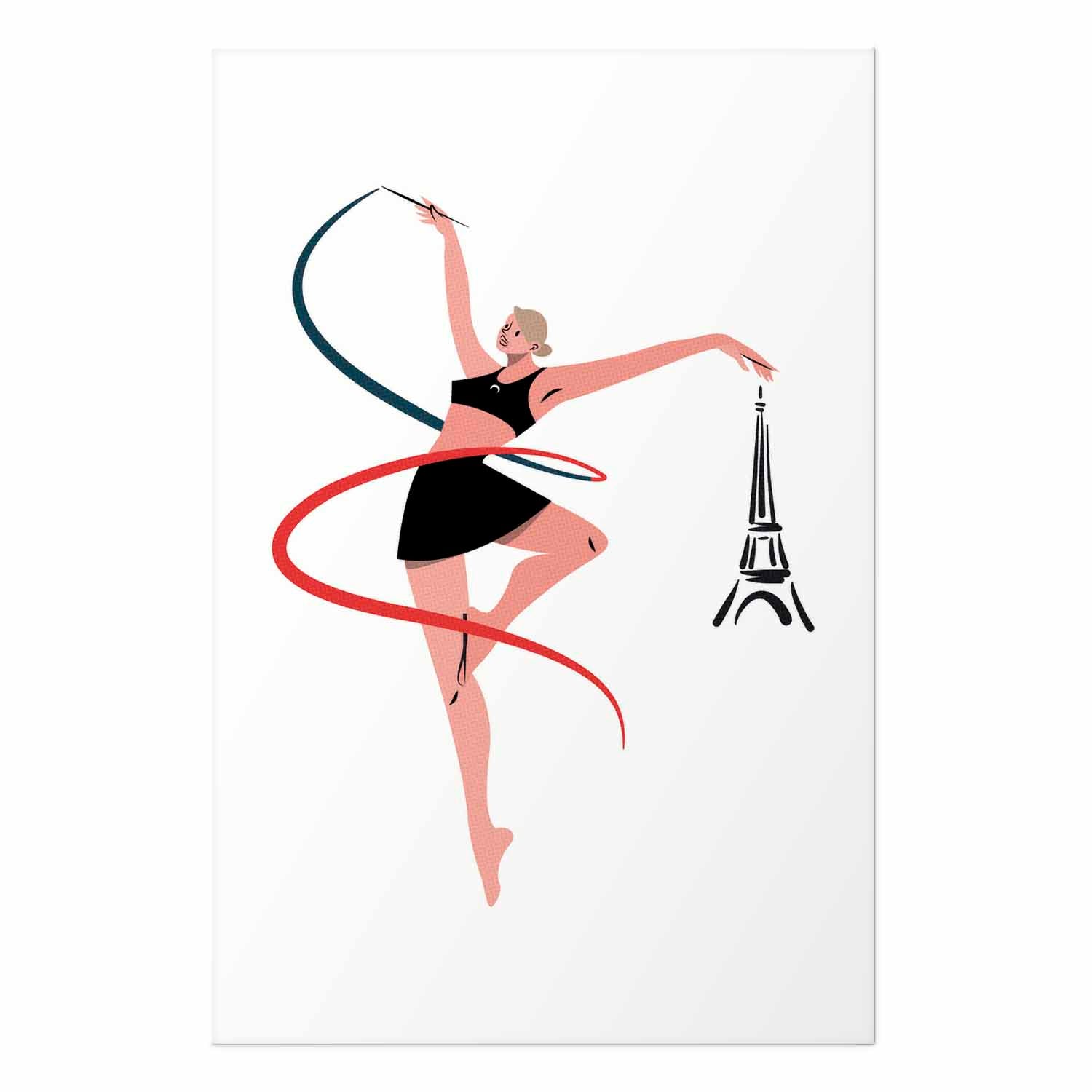 Rhythmic Gymnastics Woman Ribbon Illustration Poster