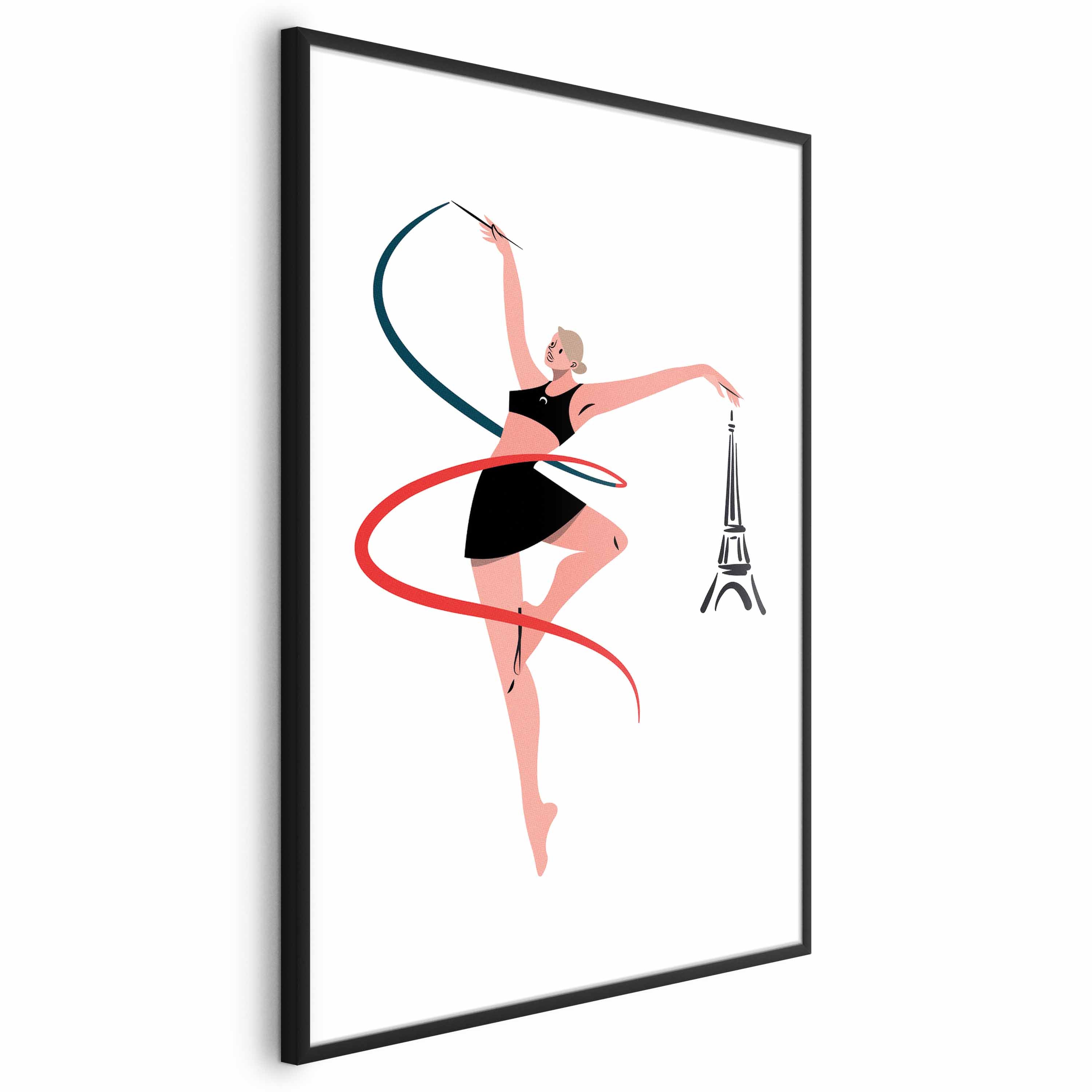 Rhythmic Gymnastics Woman Ribbon Illustration Poster