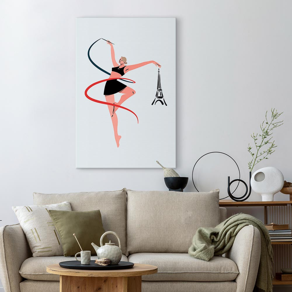 Canvas Print: Rhythmic Gymnastics - Woman with a Ribbon
