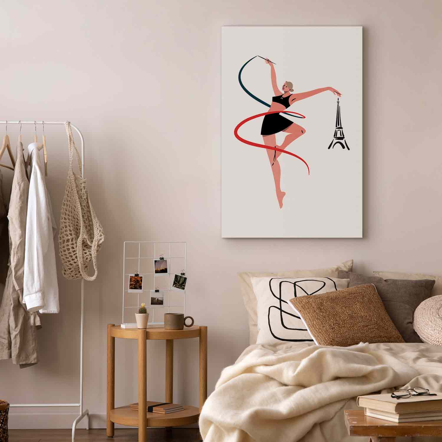 Rhythmic Gymnastics Ribbon Illustration Canvas Print