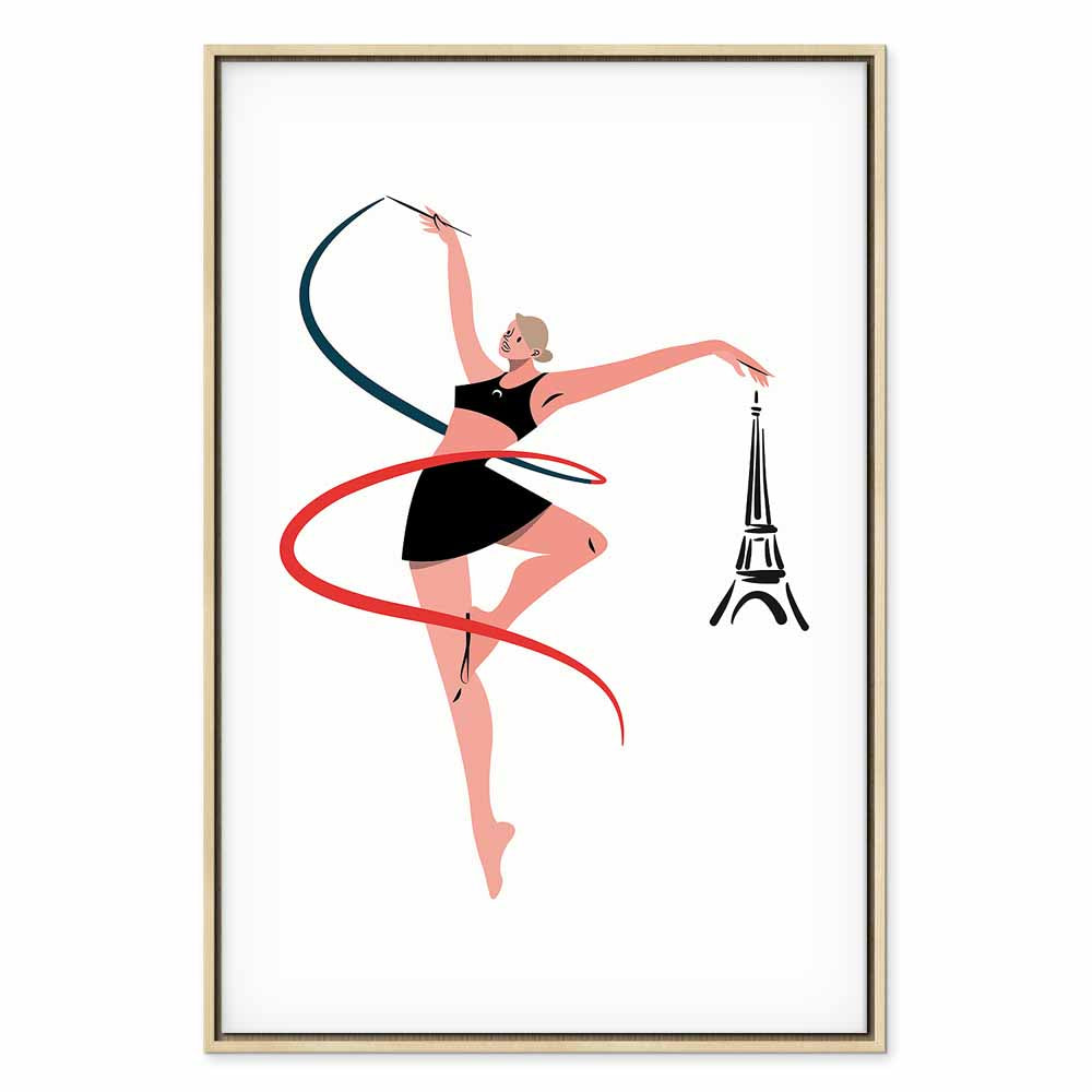 Rhythmic Gymnastics Ribbon Illustration Canvas Print