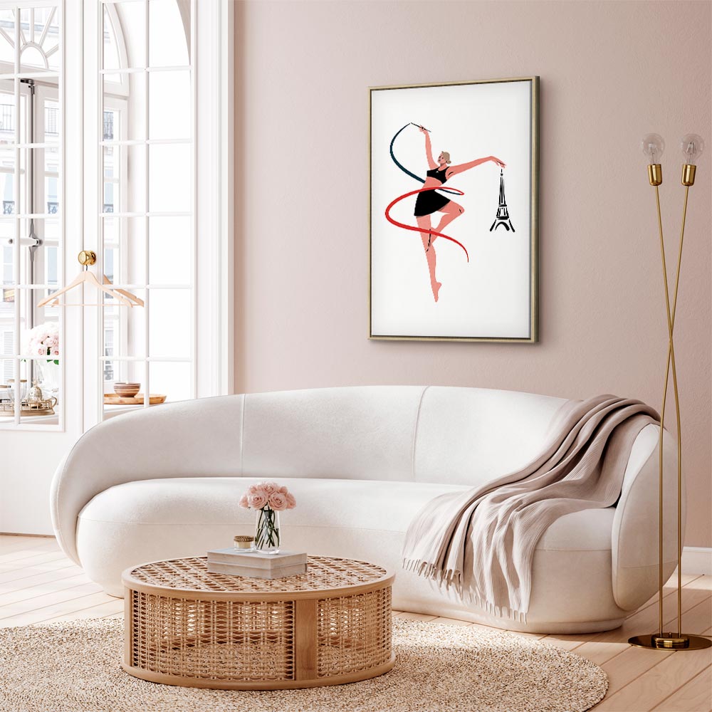 Rhythmic Gymnastics Ribbon Illustration Canvas Print