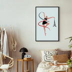 Rhythmic Gymnastics Ribbon Illustration Canvas Print