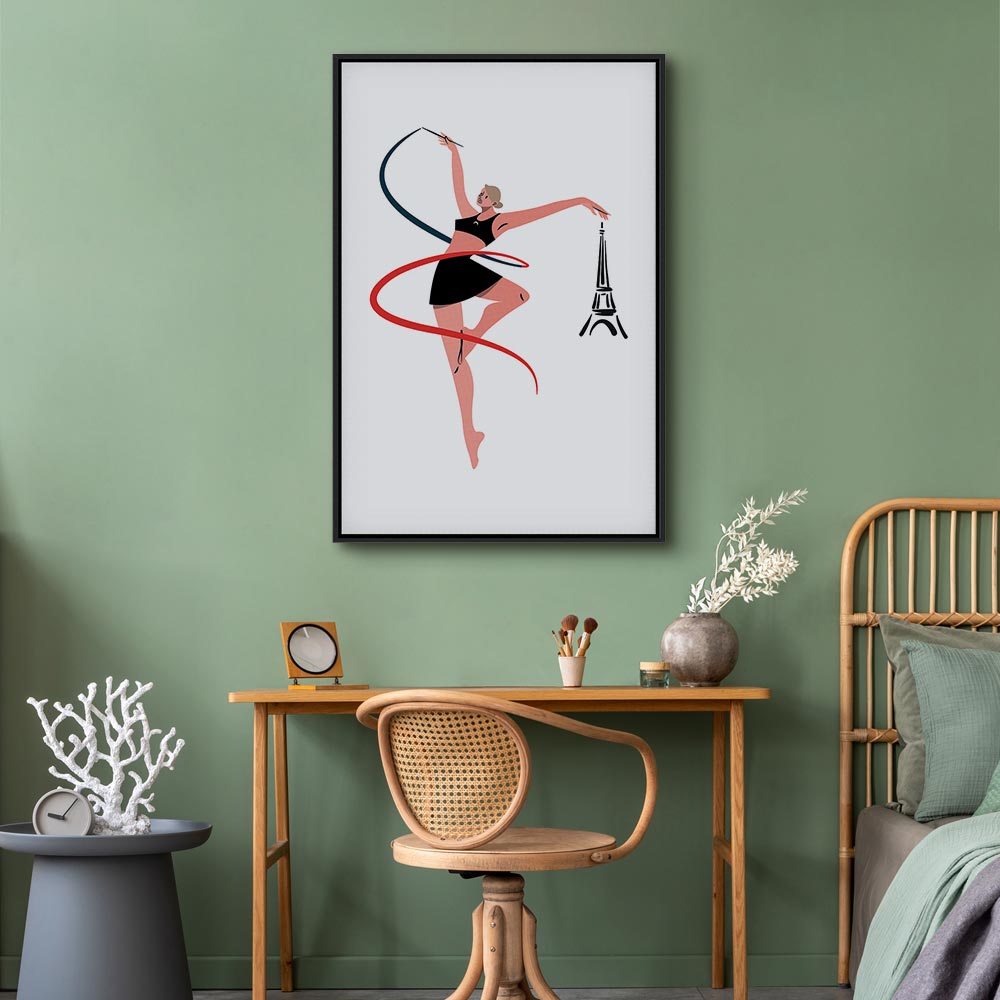 Rhythmic Gymnastics Ribbon Illustration Canvas Print