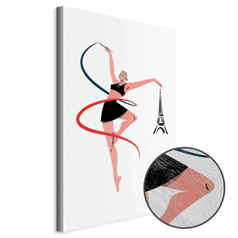Rhythmic Gymnastics Ribbon Illustration Canvas Print