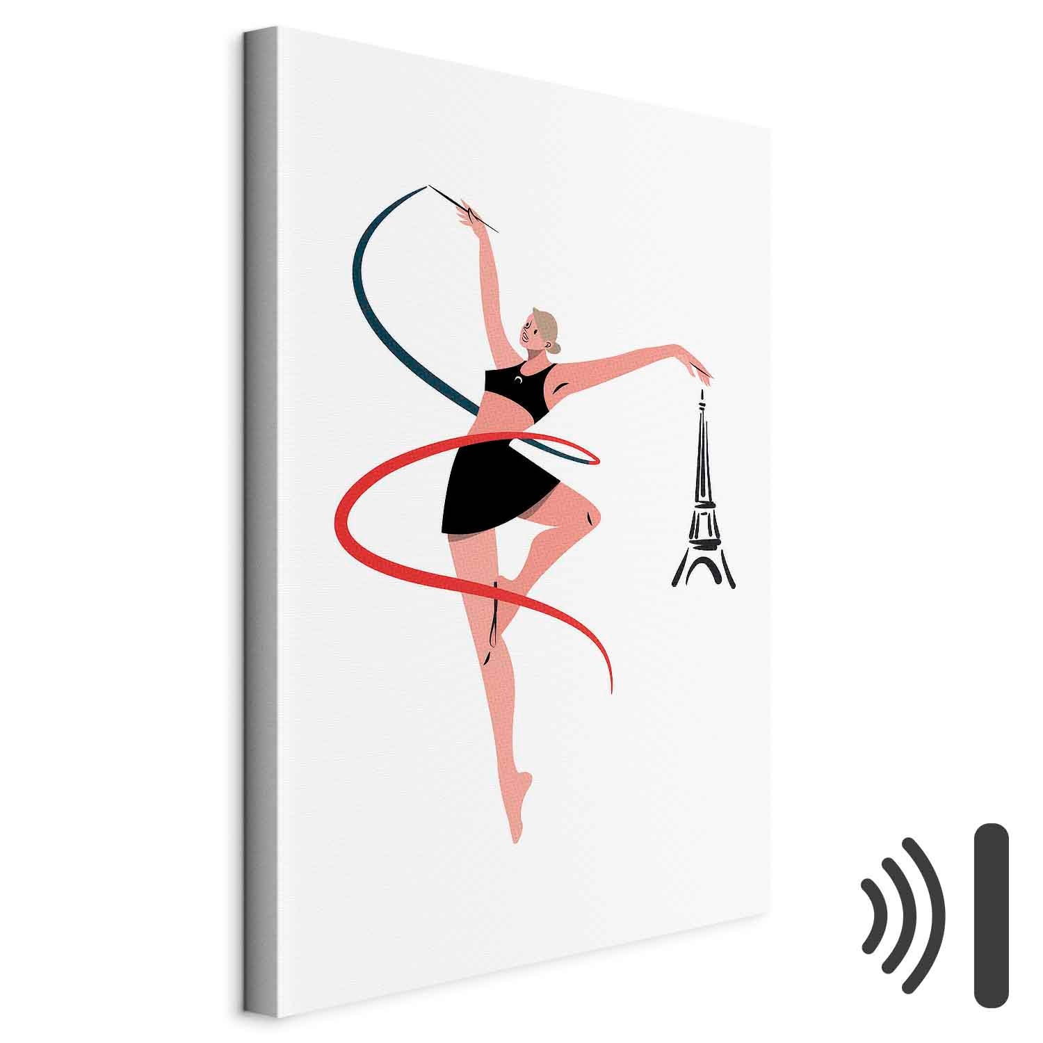 Rhythmic Gymnastics Ribbon Illustration Canvas Print