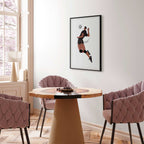 Volleyball Player Illustration Light Background Poster