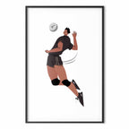 Volleyball Player Illustration Light Background Poster