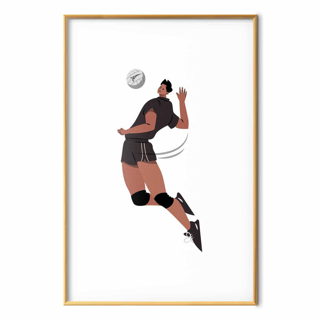 Volleyball Player Illustration Light Background Poster
