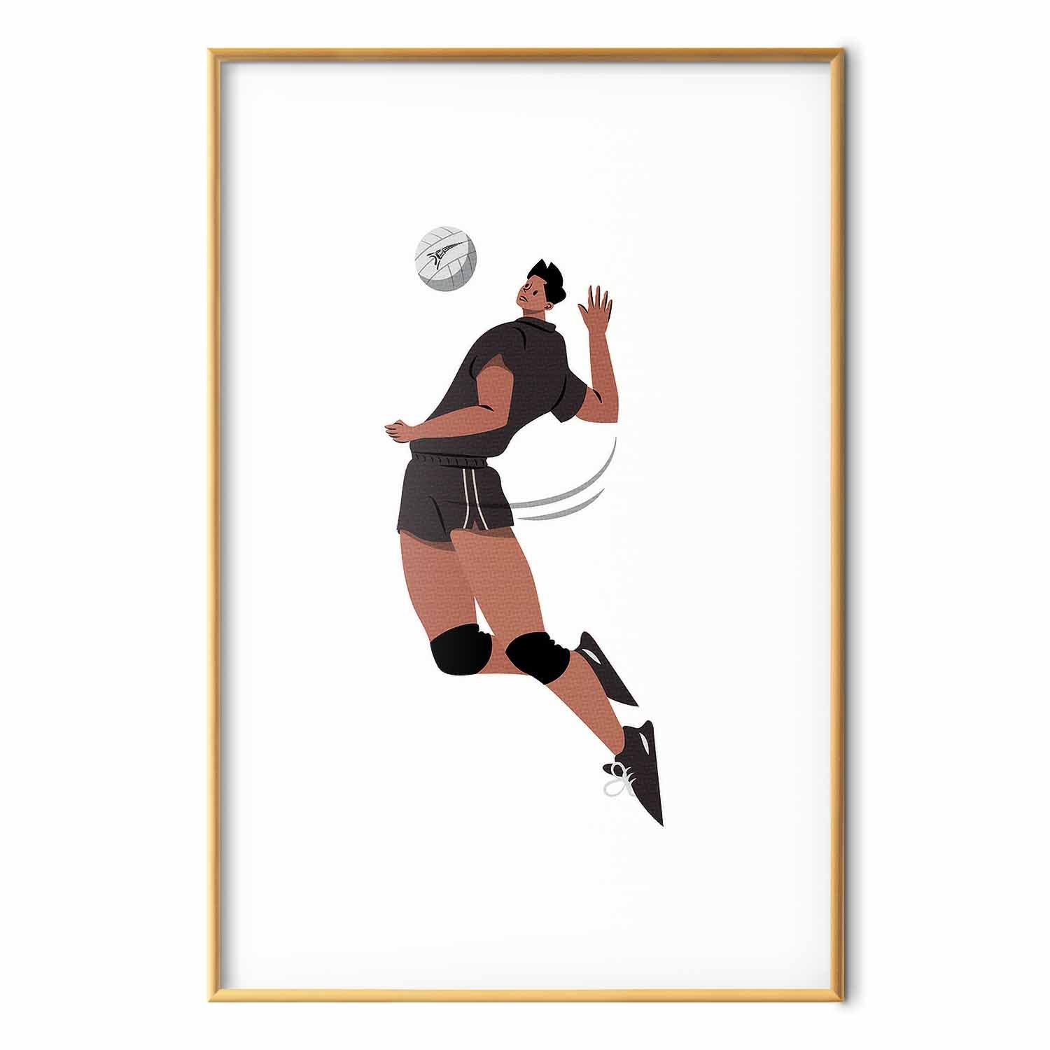 Volleyball Player Illustration Light Background Poster