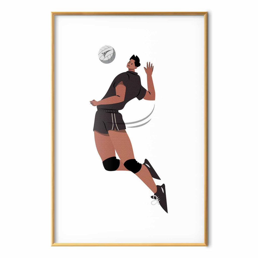 Volleyball Player Illustration Light Background Poster