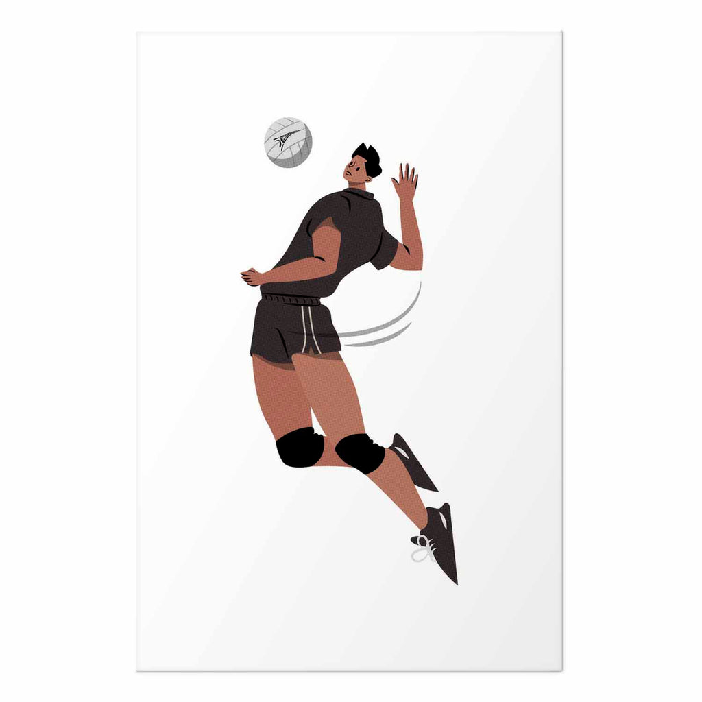 Volleyball Player Illustration Light Background Poster