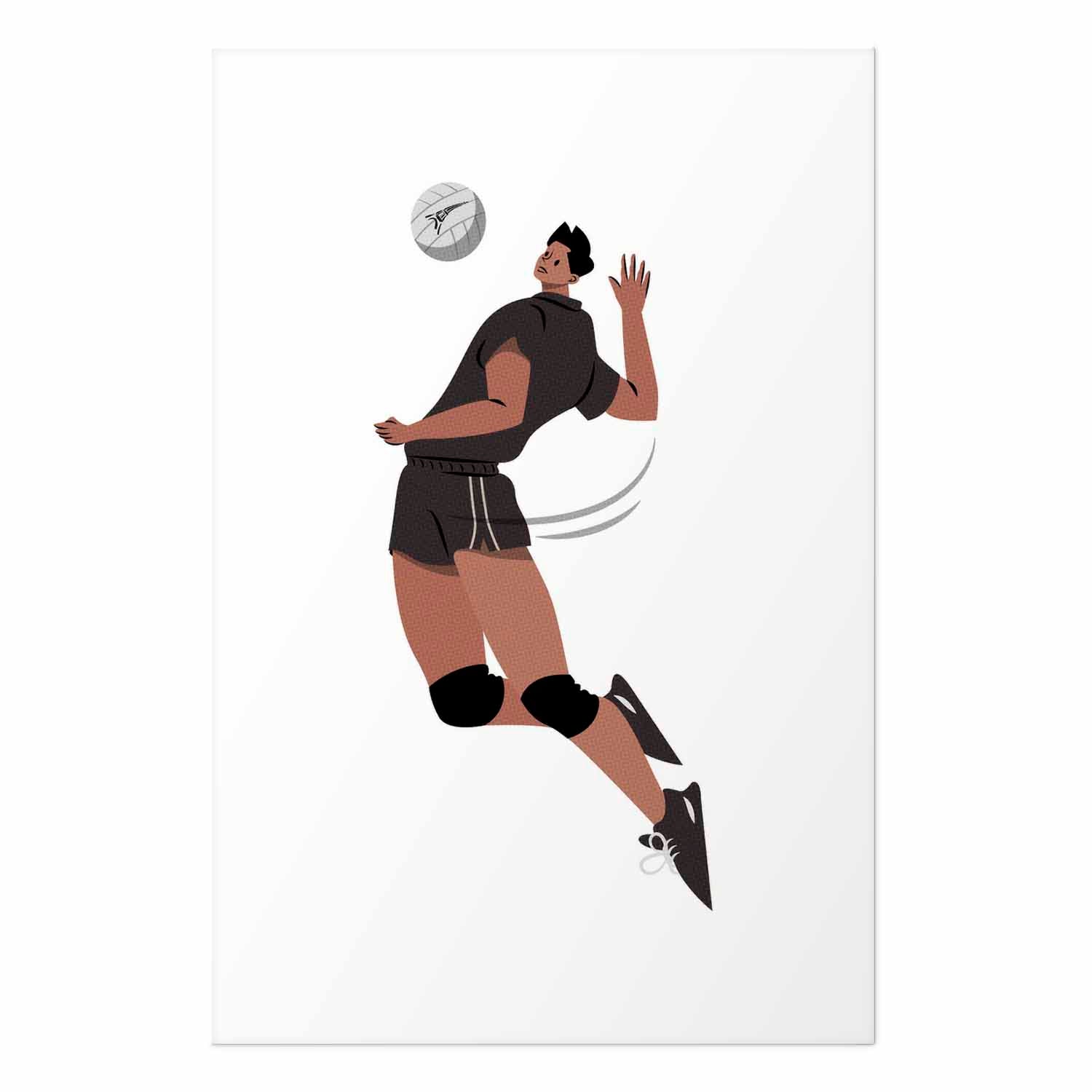 Volleyball Player Illustration Light Background Poster