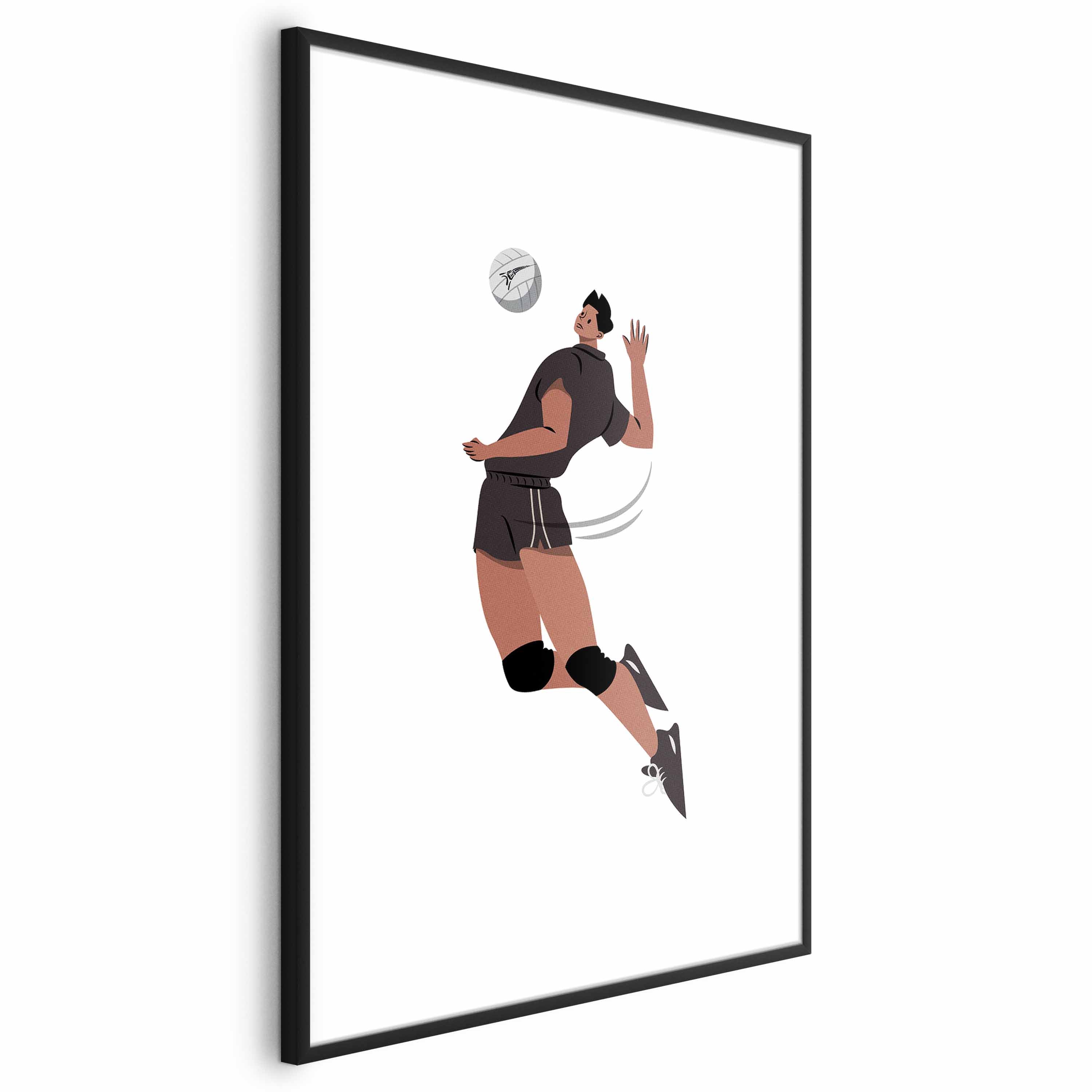 Volleyball Player Illustration Light Background Poster
