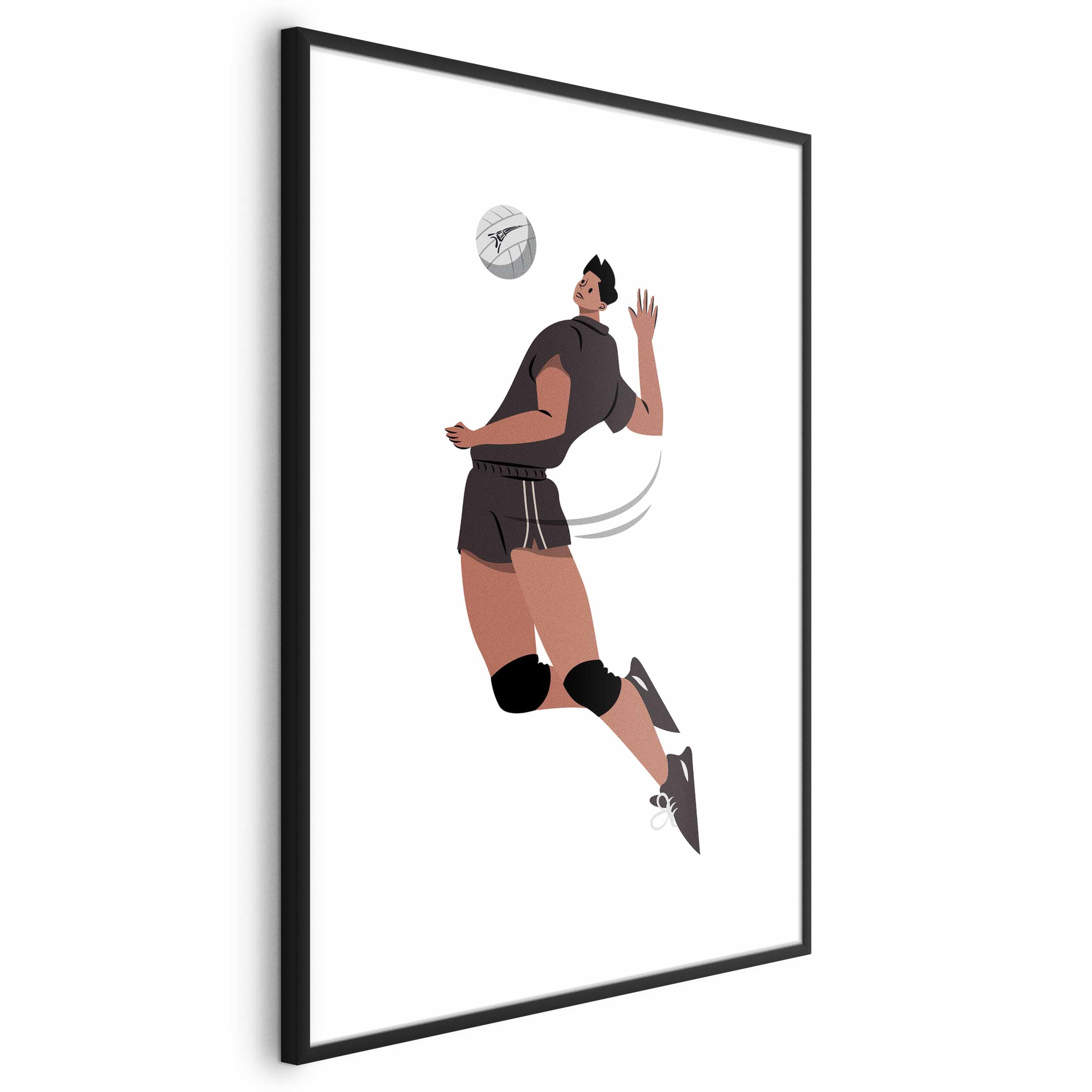 Volleyball Player Illustration Light Background Poster