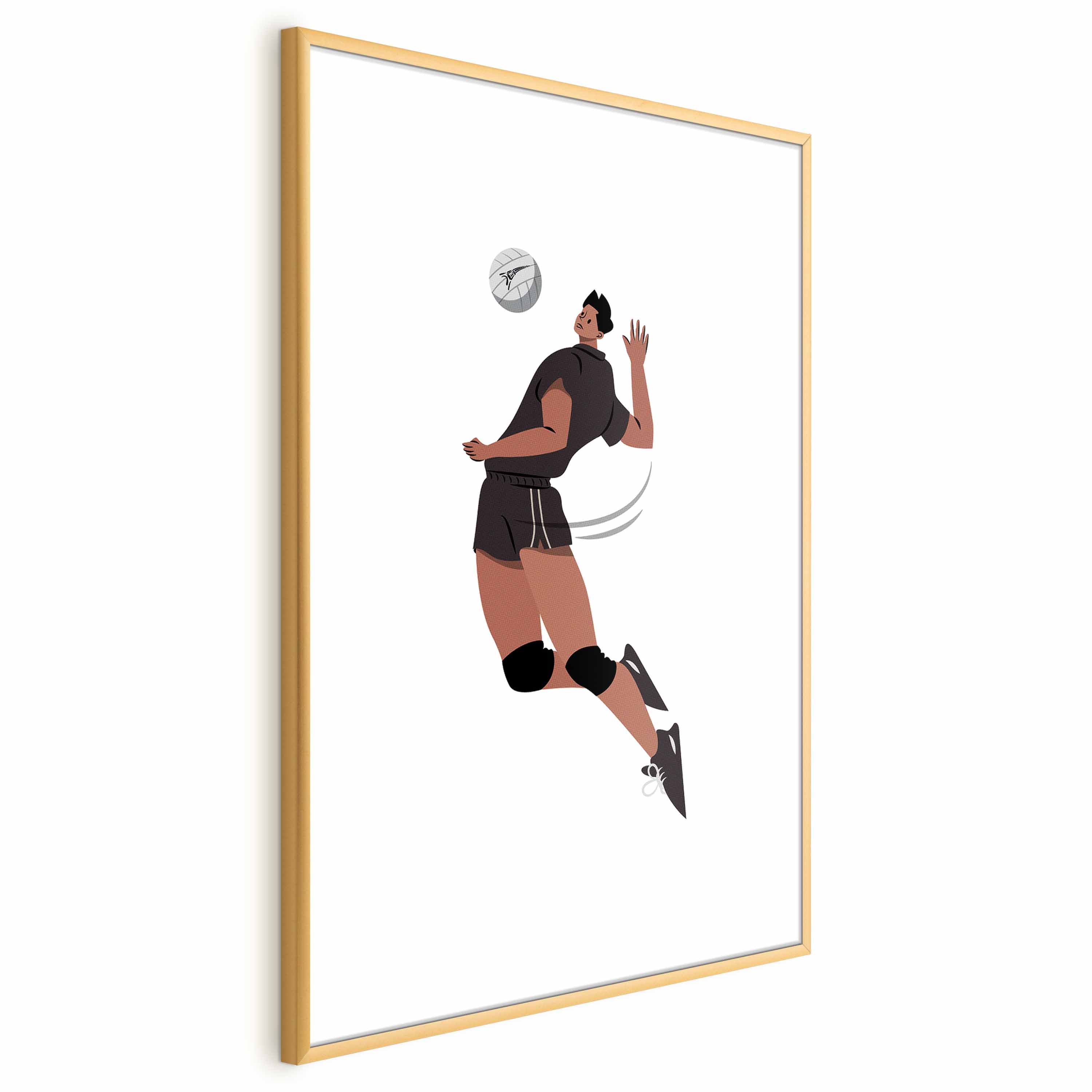Volleyball Player Illustration Light Background Poster