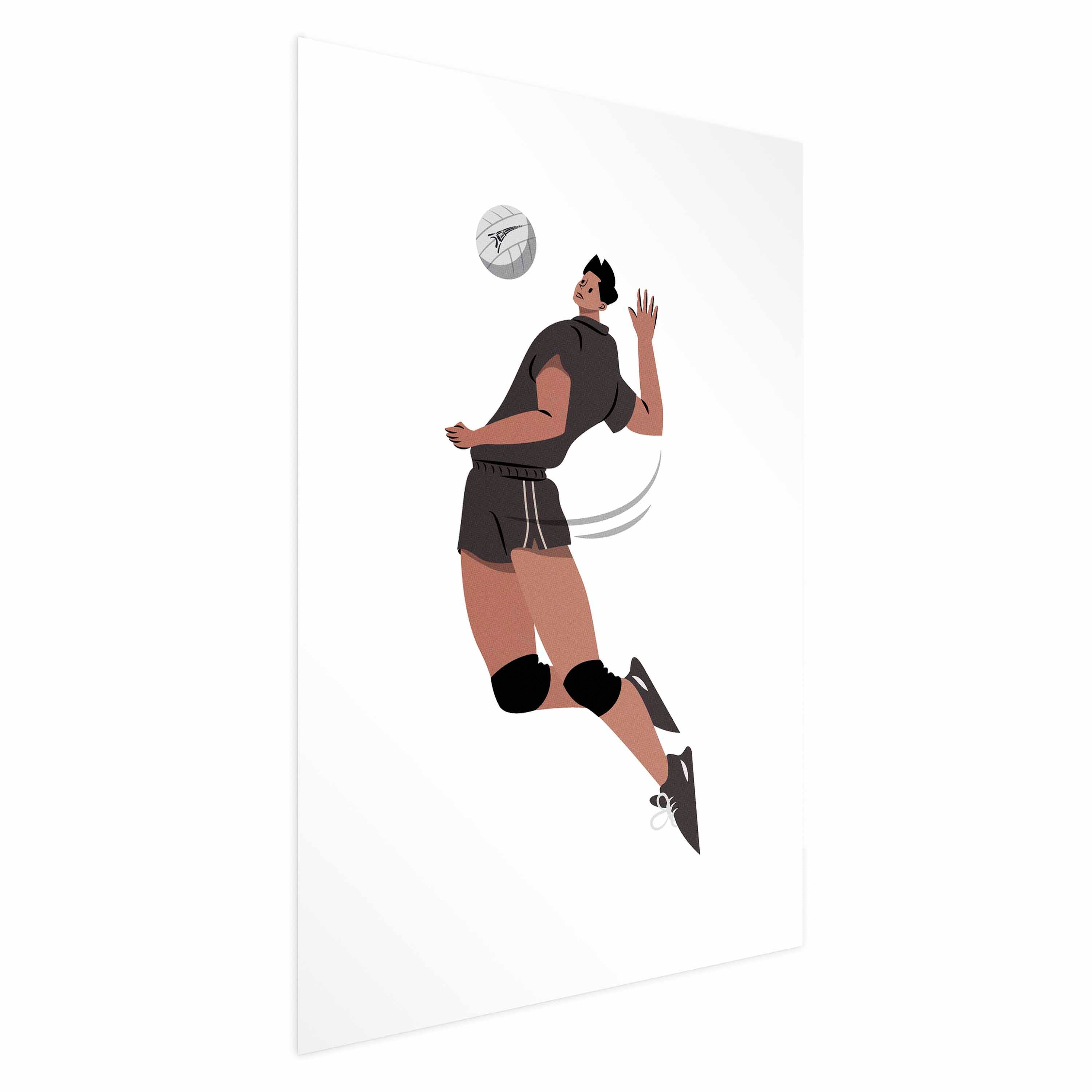 Volleyball Player Illustration Light Background Poster