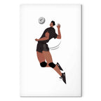 Volleyball Player Illustration White Canvas Print