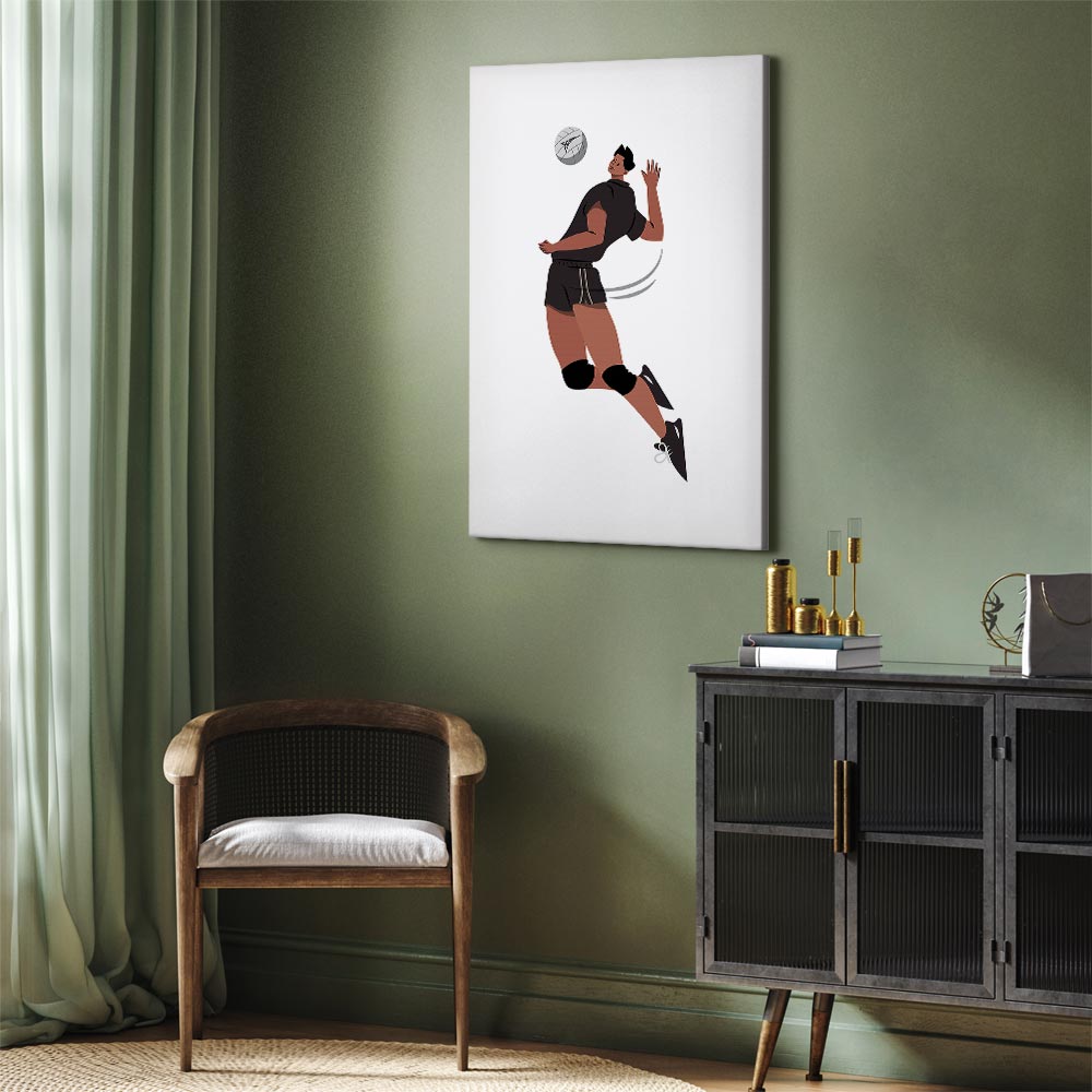 Canvas Print Volleyball Player on White Background