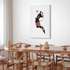 Volleyball Player Illustration White Canvas Print