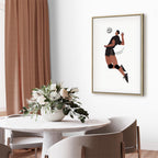 Volleyball Player Illustration White Canvas Print