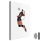 Volleyball Player Illustration White Canvas Print