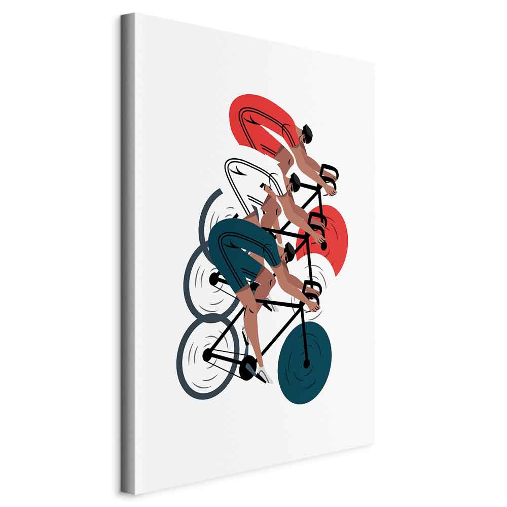 Canvas Print - Cycling Race on Light Background