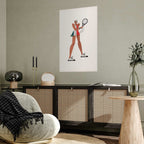 Minimalist Tennis Player Illustration Poster