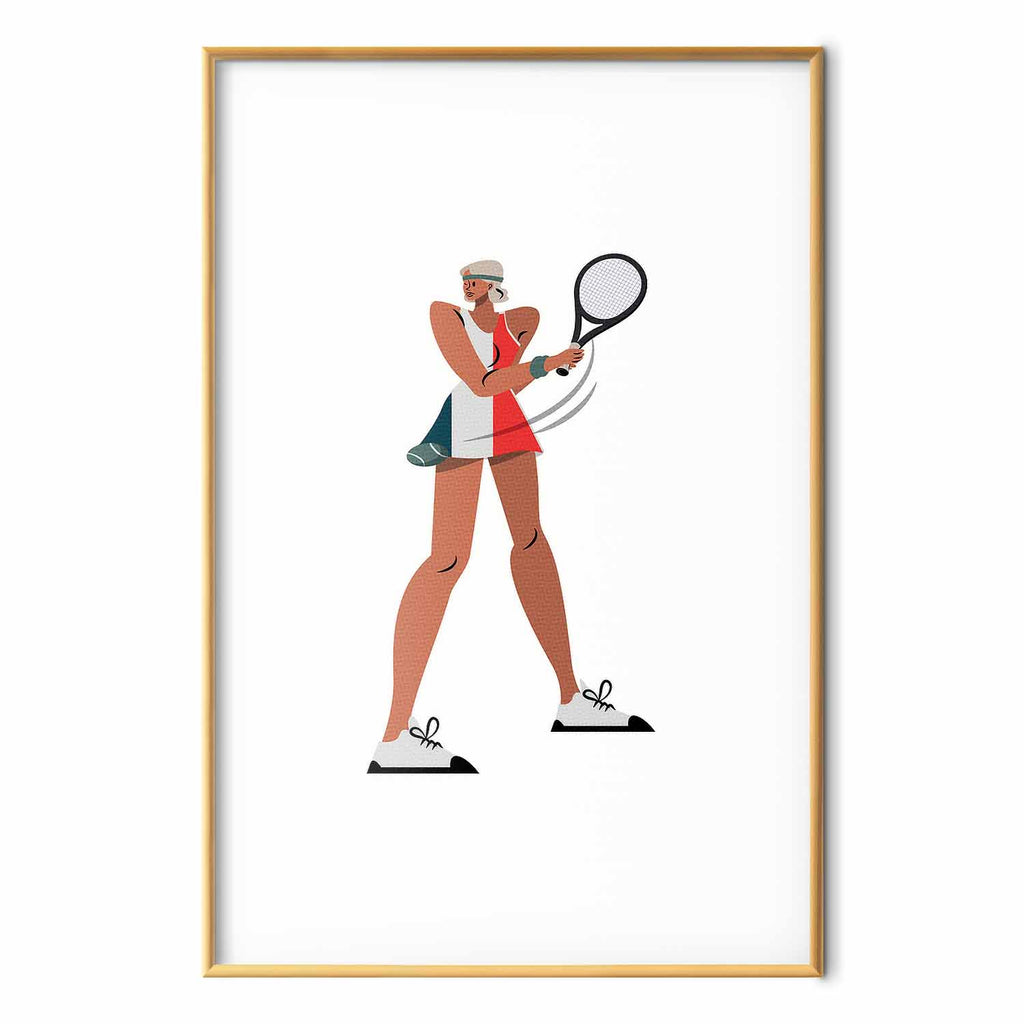 Minimalist Tennis Player Illustration Poster