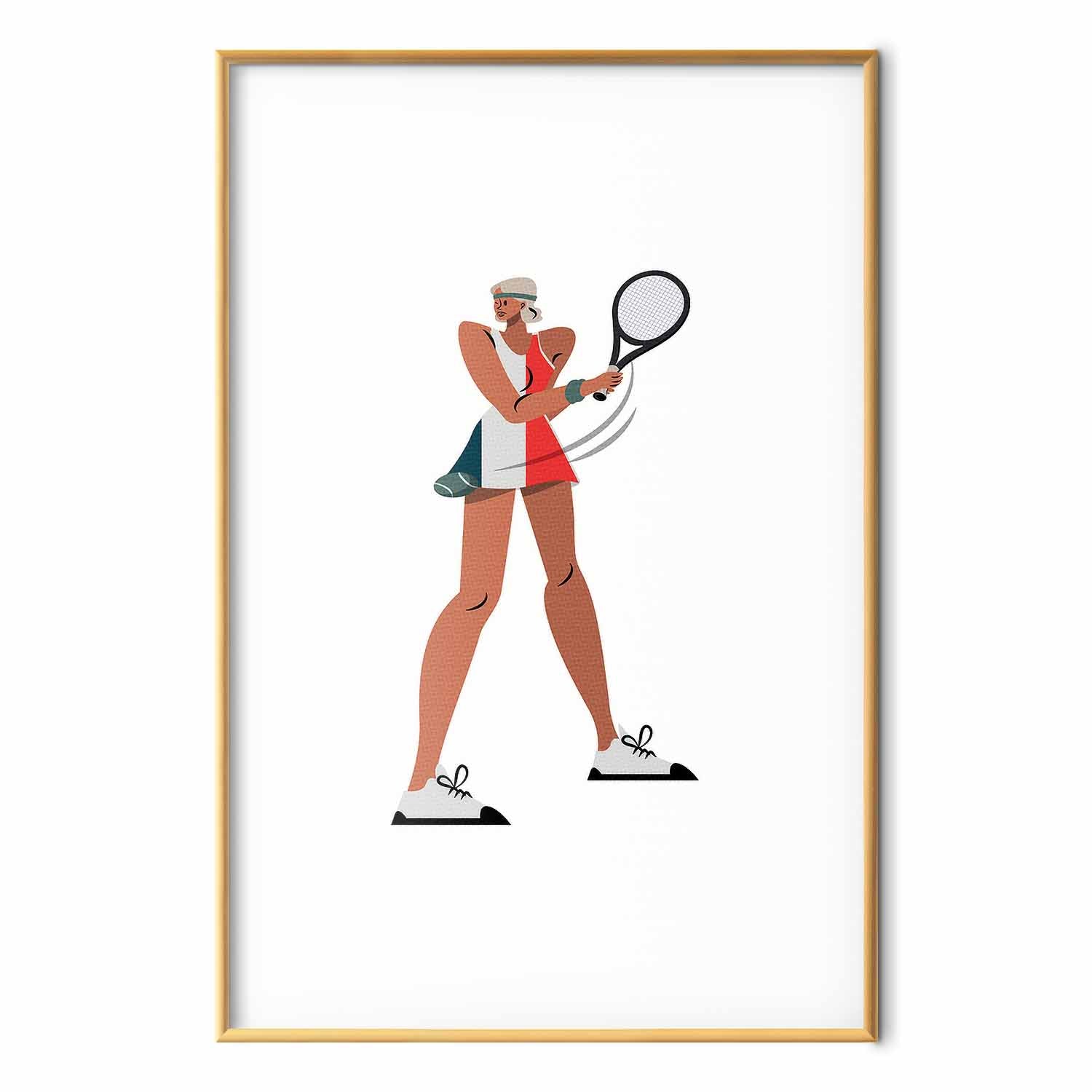 Minimalist Tennis Player Illustration Poster