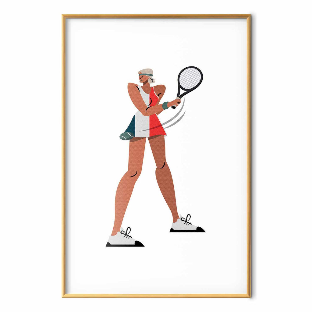 Minimalist Tennis Player Illustration Poster