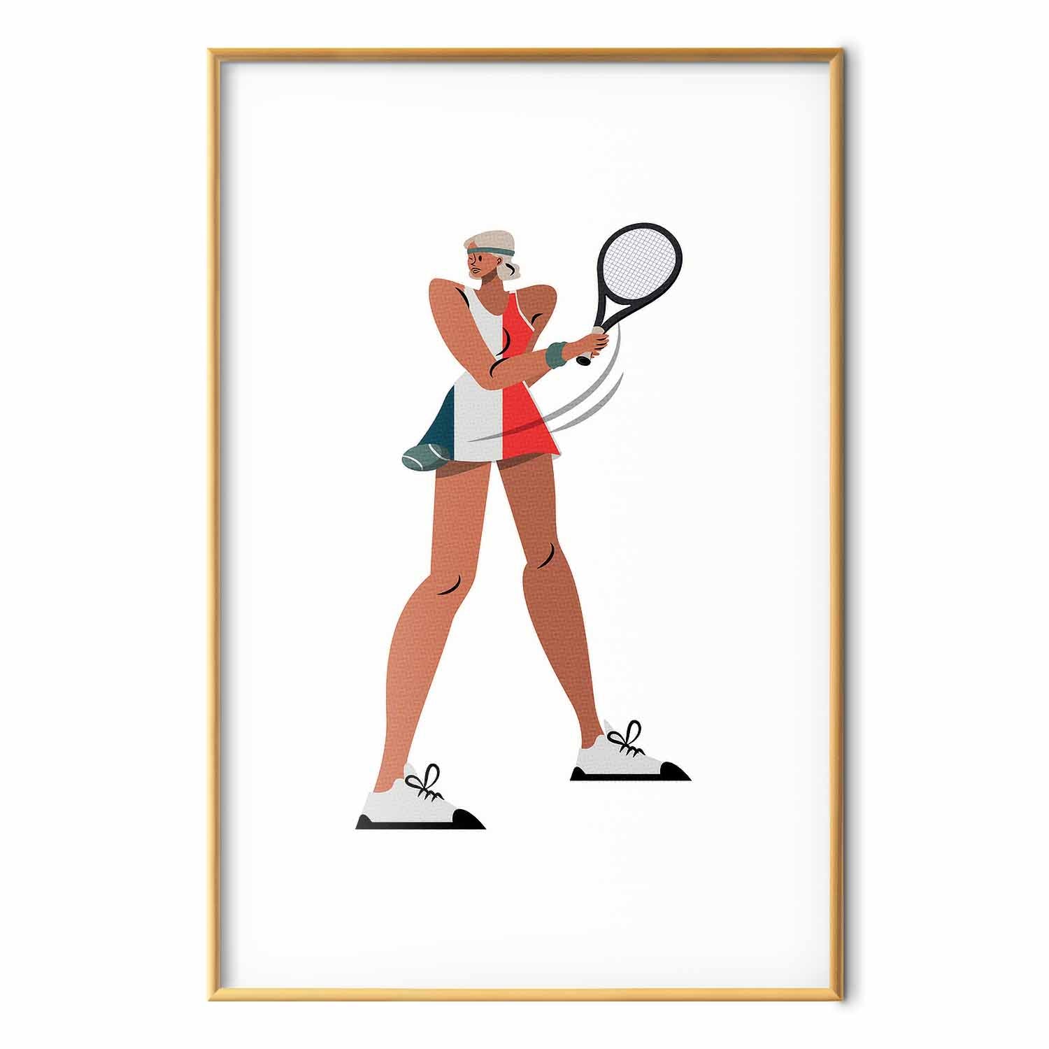Minimalist Tennis Player Illustration Poster