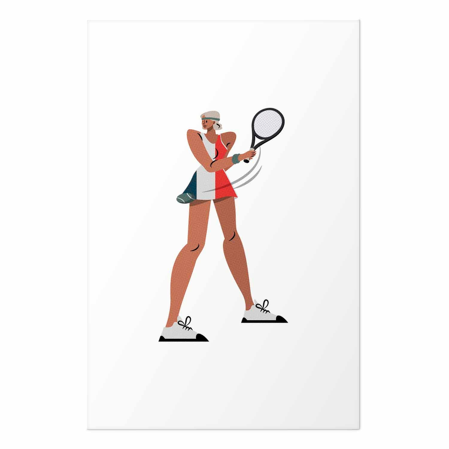 Minimalist Tennis Player Illustration Poster