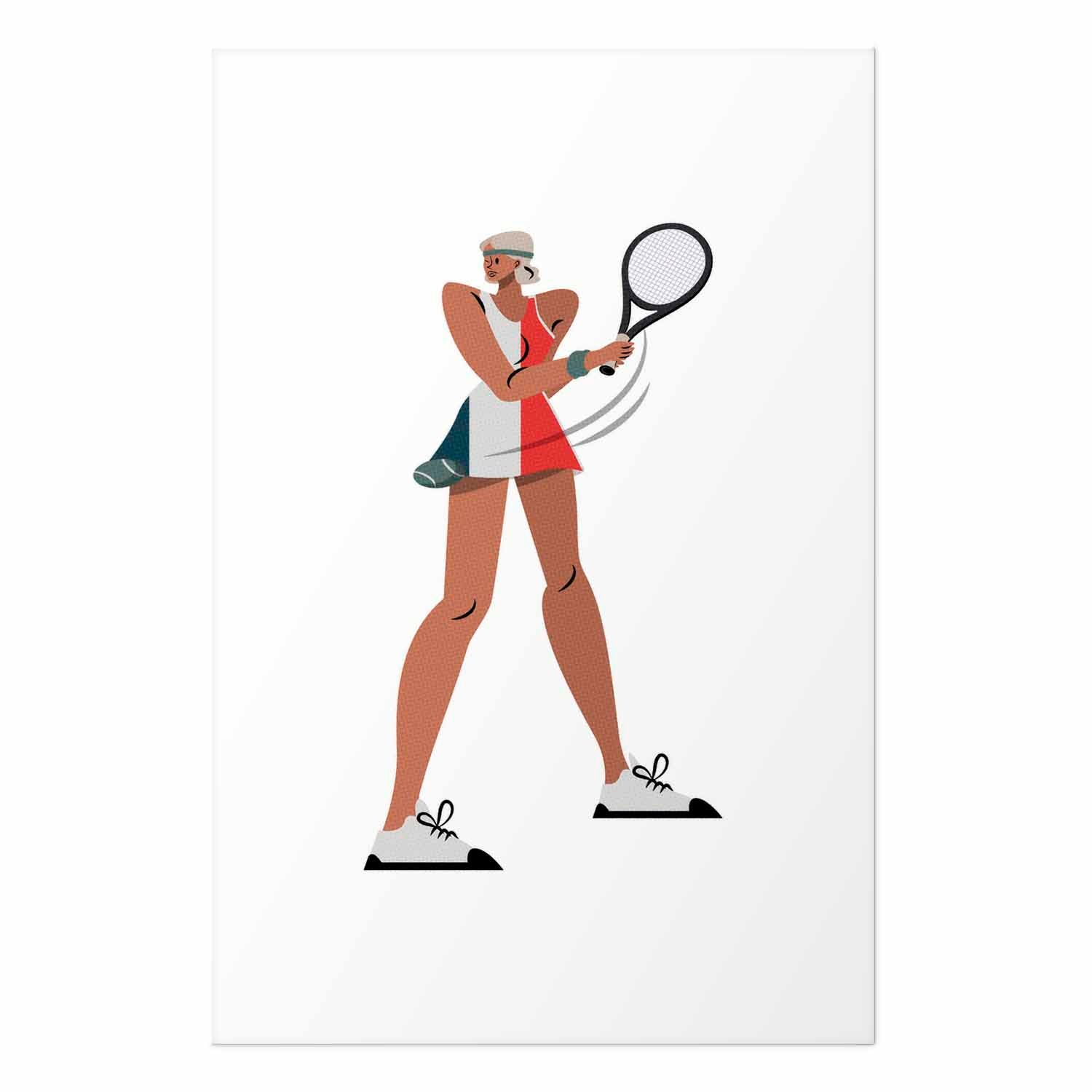 Minimalist Tennis Player Illustration Poster