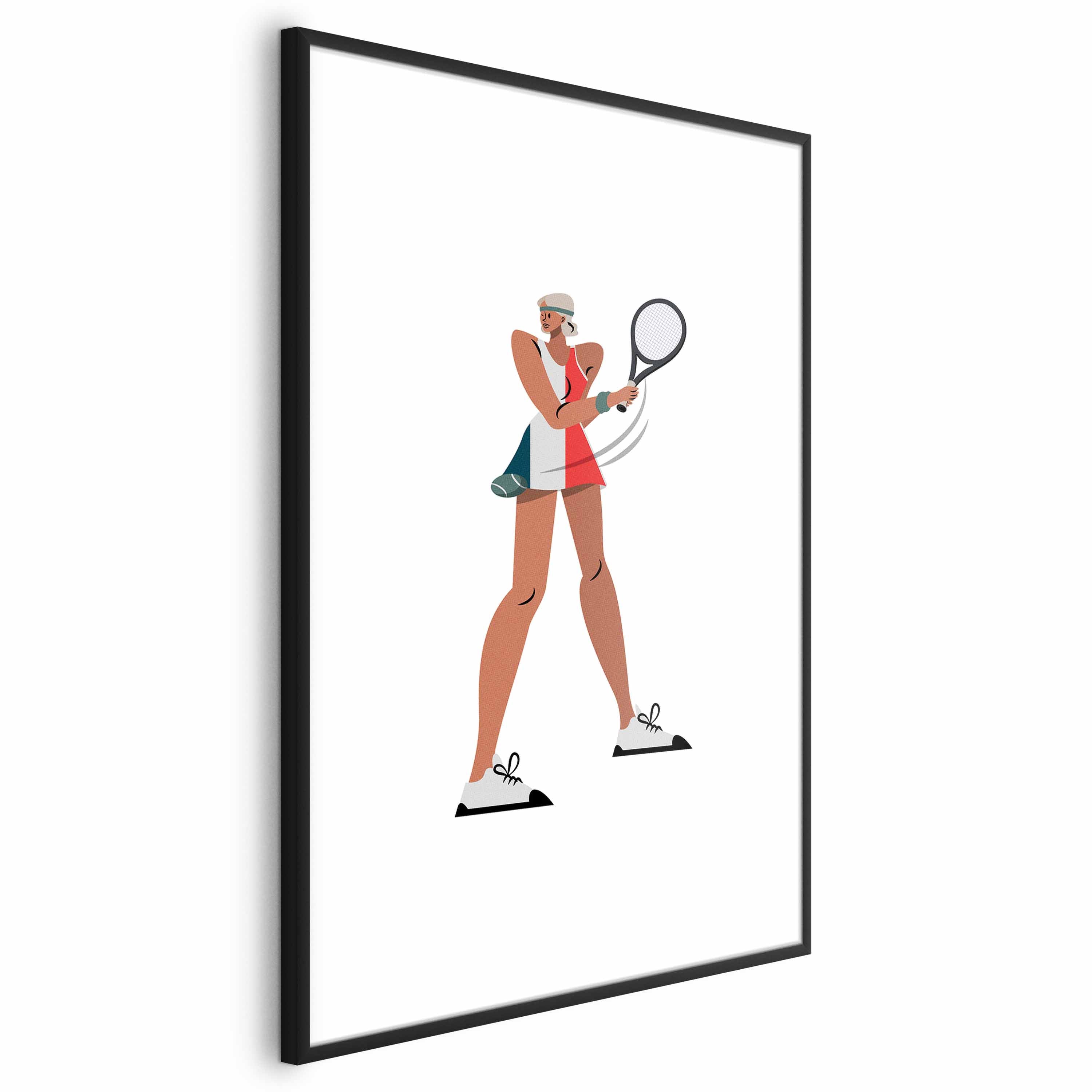 Minimalist Tennis Player Illustration Poster